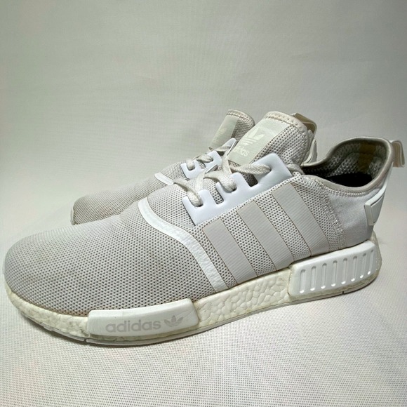 Adidas NMD R1 Triple White Athletic Running Shoes Low Top BA7245 Men's Size 13 - Picture 1 of 9